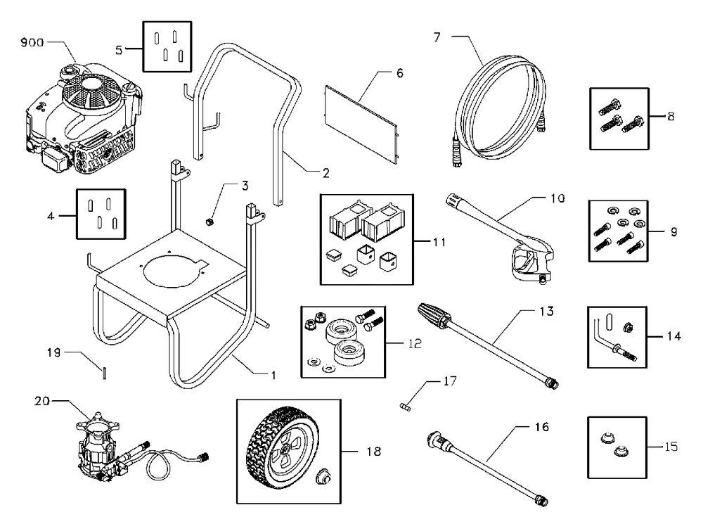 Pressure Washer Diagram and Parts List for BPW2400 1778-0 Briggs and Stratton Pressure Washer